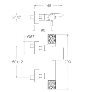 Ramon Soler Bateria wannowo-prysznicowa termostatyczna, chrom, ODISEA JOYA