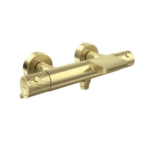 Ramon Soler Bateria wannowo-prysznicowa termostatyczna, szczotkowane złoto, ODISEA JOYA