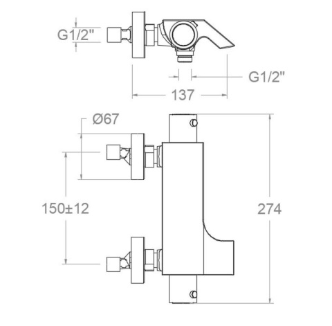 Ramon Soler Bateria wannowo-prysznicowa termostatyczna, czarny mat, URBAN CHIC