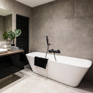 Ramon Soler Bateria wannowo-prysznicowa termostatyczna, czarny mat, URBAN CHIC