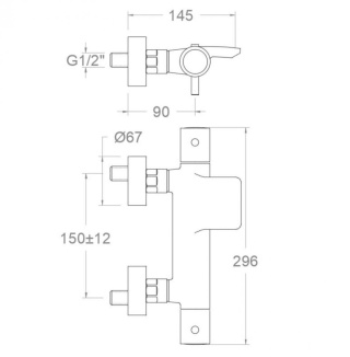 Ramon Soler Bateria wannowo-prysznicowa termostatyczna, szczotkowana miedź, ODISEA