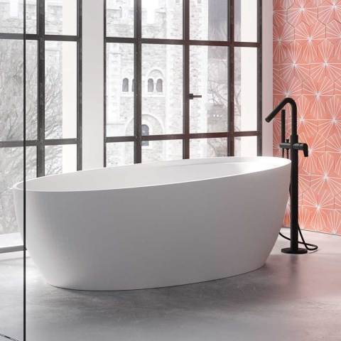 Ramon Soler Wolnostojąca bateria wannowa z zestawem prysznicowym, czarny mat, URBAN CHIC