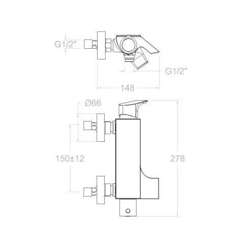 Ramon Soler Bateria wannowa-prysznicowa, chrom, URBAN CHIC