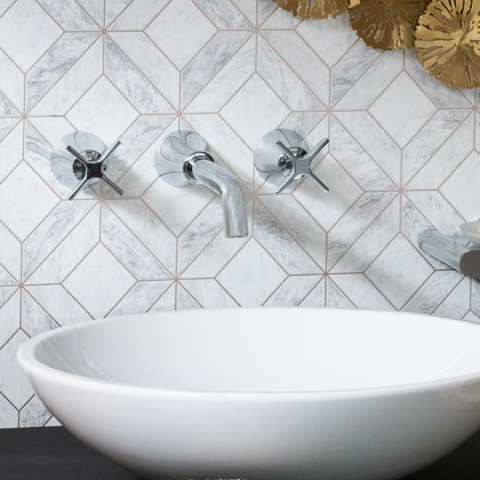 Ramon Soler Bateria umywalkowa podtynkowa ścienna dwuuchwytowa, chrom, ADAGIO