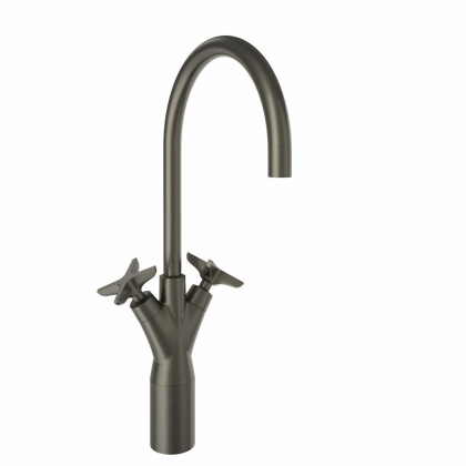 Ramon Soler Wysoka bateria umywalkowa dwuchwytowa z obrotową wylewką 190 mm, grafit, ADAGIO