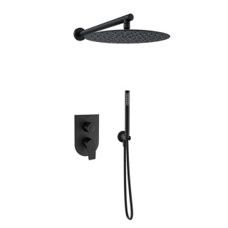 Ramon Soler Zestaw prysznicowy podtynkowy, czarny mat, URBAN CHIC dwuwyjściowy