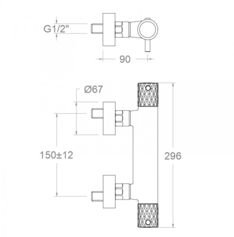 Ramon Soler Bateria prysznicowa termostatyczna, chrom, ODISEA JOYA
