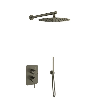 Ramon Soler Zestaw prysznicowy podtynkowy, grafit, ODISEA JOYA z podwójnym wyjściem