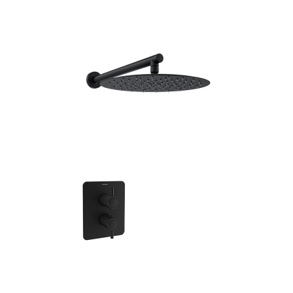 Ramon Soler Zestaw prysznicowy termostatyczny podtynkowy, czarny mat, ODISEA jednowyjściowy