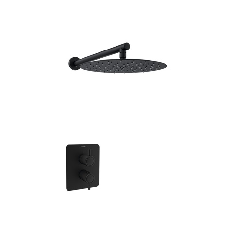 Ramon Soler Zestaw prysznicowy termostatyczny podtynkowy, czarny mat, ODISEA jednowyjściowy