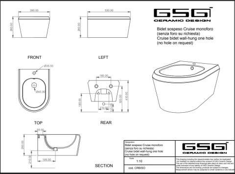 GSG bidet wiszący CRUISE denim
