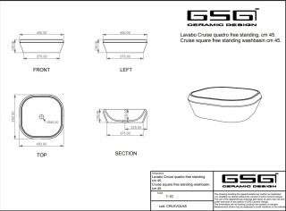 GSG umywalka 45cm CRUISE perla