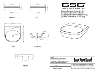 GSG umywalka 50cm CRUISE czarny mat