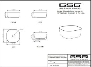 GSG umywalka kwadratowa 42cm HIT salvia