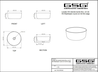 GSG umywalka okrągła 42cm HIT denim