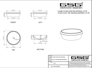 GSG umywalka okrągła 45cm CRUISE cipria