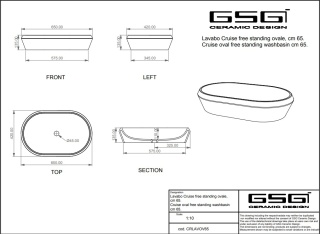 GSG umywalka owalna 65cm CRUISE cashmere