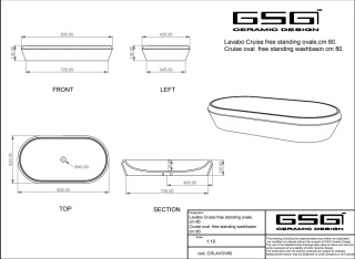 GSG umywalka owalna 80cm CRUISE ebano
