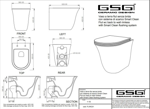 GSG miska WC FLUT cashmere