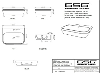 GSG umywalka 65cm CRUISE rosa