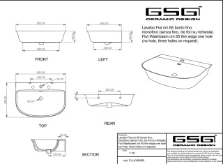 GSG umywalka 65cm FLUT perla