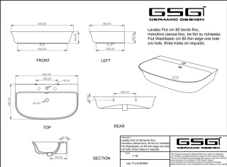 GSG umywalka 80cm FLUT cashmere