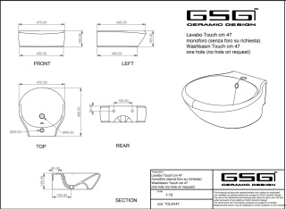 GSG umywalka 47cm TOUCH perla