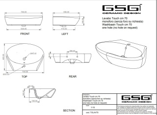 GSG umywalka 70cm TOUCH tortora