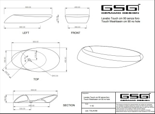 GSG umywalka 90cm TOUCH ice