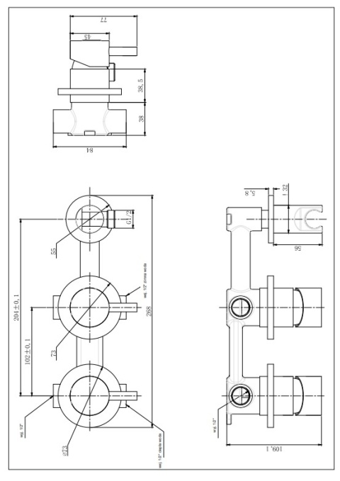 KOHLMAN zestaw prysznicowy z deszczownicą 25cm AXEL chrom