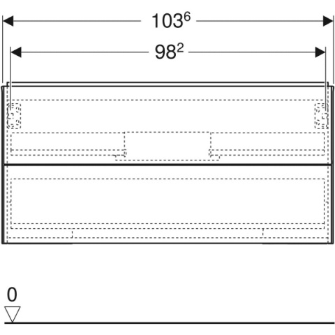 GEBERIT ONE Szafka pod umywalkę 105 cm, z dwoma szufladami, orzech hickory