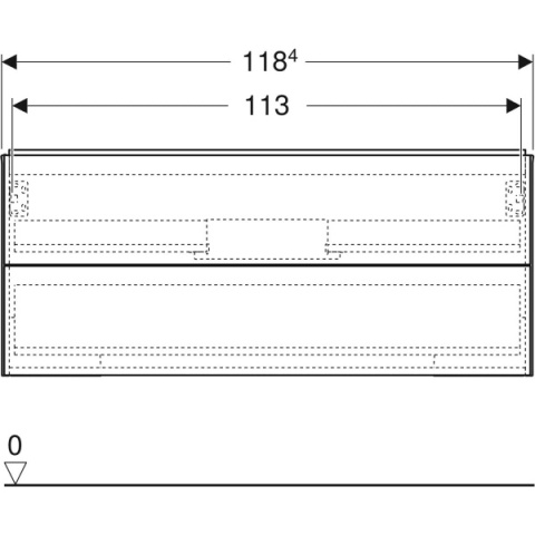 GEBERIT ONE Szafka pod umywalkę 120 cm, z dwoma szufladami, szarobeżowy