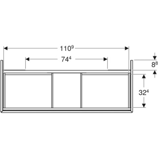 GEBERIT ONE Szafka pod umywalkę 120 cm, z dwoma szufladami, dąb
