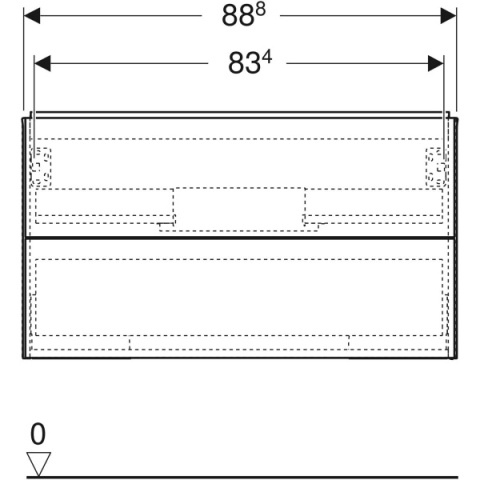 GEBERIT ONE Szafka pod umywalkę 90 cm, z dwoma szufladami, szarobeżowy