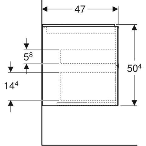 GEBERIT ONE Szafka pod umywalkę 90 cm, z dwoma szufladami, dąb