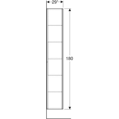 GEBERIT ONE Wysoka szafka 36 cm z jednymi drzwiami, biały połysk