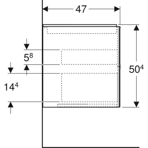 GEBERIT ONE Szafka pod umywalkę nablatową 135 cm, piaskowoszary