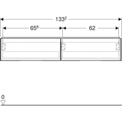 GEBERIT ONE Szafka pod umywalkę nablatową 135 cm, czarny