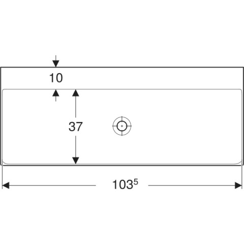 GEBERIT ONE Umywalka 105 cm, bez otworu na baterie