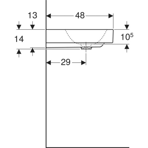 GEBERIT ONE Umywalka 120 cm, bez otworu na baterie