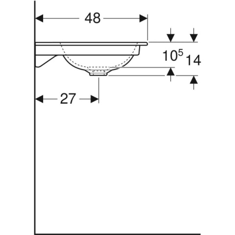 GEBERIT ONE Umywalka meblowa 75 cm, bez otworu na baterie