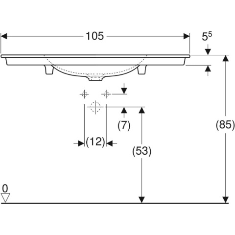 GEBERIT ONE Umywalka meblowa 105 cm, z otworem na baterie