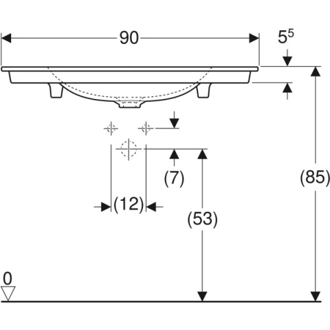 GEBERIT ONE Umywalka meblowa 90 cm, bez otworu na baterie