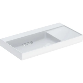 GEBERIT Umywalka 90 cm, bez otworu na baterie, powierzchnia odkładcza po prawej stronie