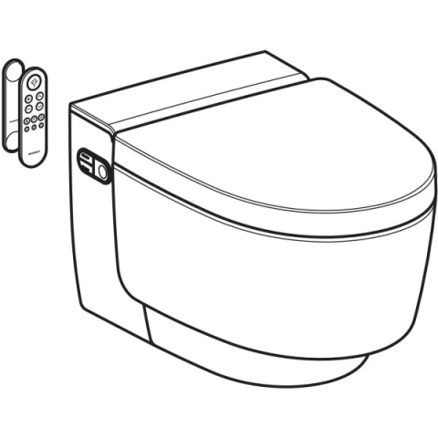 GEBERIT Urządzenie WC z funkcją higieny intymnej Geberit AquaClean Mera Comfort, wisząca miska WC, chrom