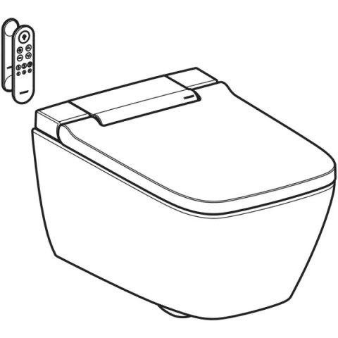 GEBERIT Urządzenie WC z funkcją higieny intymnej Geberit AquaClean Sela, wisząca miska WC, prostokątna, chrom