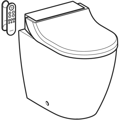 GEBERIT Urządzenie WC z funkcją higieny intymnej Geberit AquaClean Tuma Comfort, stojąca miska WC, czarne szkło