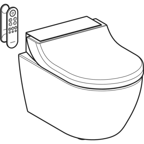 GEBERIT Urządzenie WC z funkcją higieny intymnej Geberit AquaClean Tuma Comfort, wisząca miska WC, czarne szkło