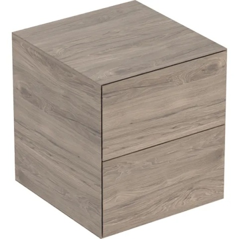 GEBERIT ONE Szafka boczna, z dwoma szufladami, szerokość 45 cm, orzech hickory