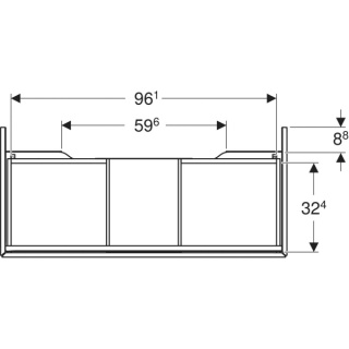 GEBERIT ONE Szafka pod umywalkę 105 cm, piaskowoszary
